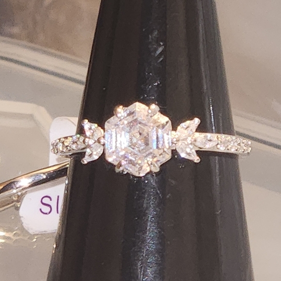 2 Stackable Band Rings Size 9 Diamond Cubic Zirconia New with Tag